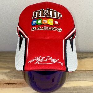NASCAR Racing Kyle Busch Autograph M&M's Cap 18 Red White Adj Unisex Embroidered
